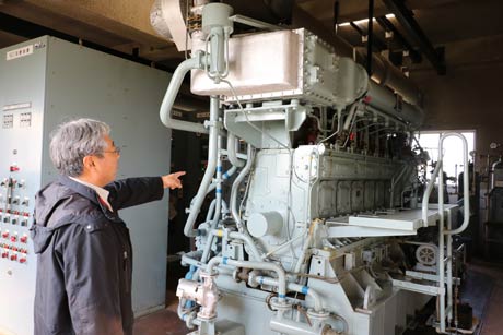 道金浄水場の自家発電機