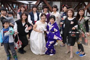 道の駅「漢学の里しただ」のリニューアル4周年記念イベントで行われた着物のリメークファッションショー