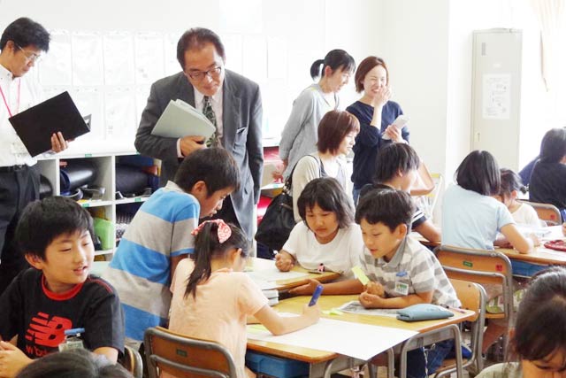 一ノ木戸小の防災教育授業研修会の公開授業