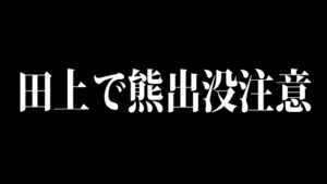 田上町で熊出没注意