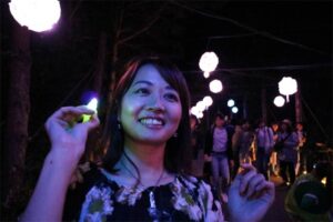 サントピアにナイトアトラクション「オーロラフォレスト」、自然のなかに幻想的な空間を演出
