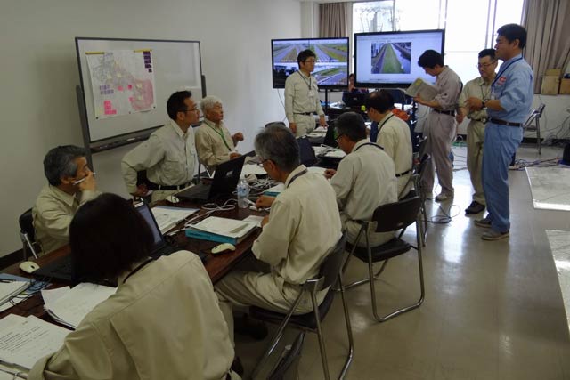 三条市の水害対応総合防災訓練で設置した対策本部
