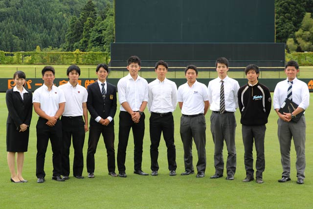  6月13日に球場や宿泊先の視察に訪れた参加大学野球部員