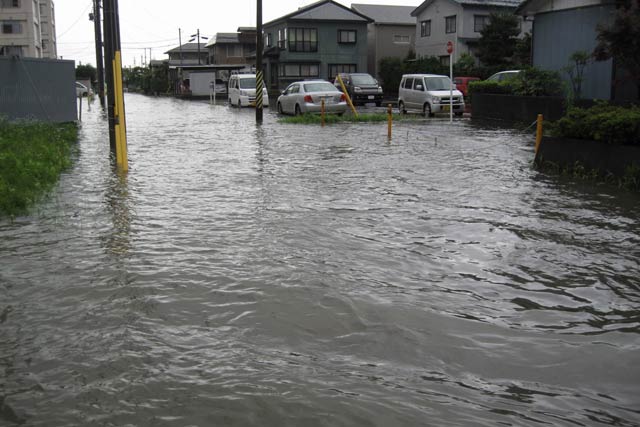 ことし7月18日の豪雨で発生した冠水