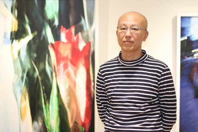 「ギャラリーみつけ」で個展を開いている中村信さん’