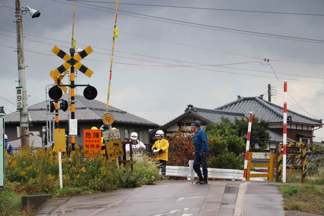 事故のあった笈砂学校踏切