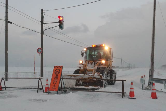 通行止め区間の分水市街地側