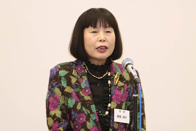 三条美術協会の新理事長に決まった鶴巻純子さん