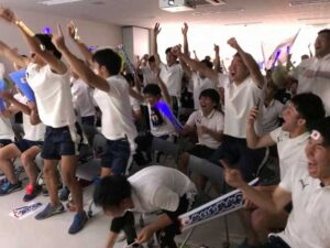 日本代表GK東口順昭選手の出身大学、新潟経営大学でもパブリックビューイング