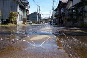 消雪パイプが稼働していた通り
