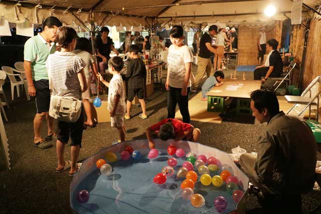 この夏も1日オープンした弥彦温泉縁日村