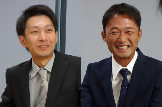 左が下田出身でしただ塾卒業生の橋下さん、右が元Jリーガーの井上さん