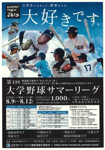 大学野球サマーリーグのポスター