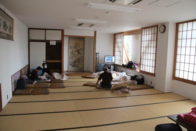 吉田ふれあいセンターに開設された避難所