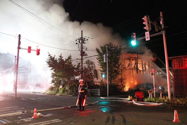 三条市北潟の火災現場