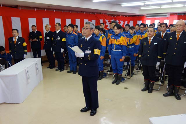 式典で升岡消防長の謝辞