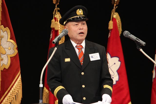 水戸消防団長が訓示