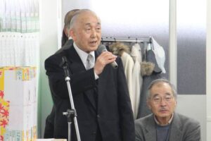 加茂市長選で現職小池氏の事務所開き 産科専用個室20室の確保、特養第四平成園開設、小中学校体育館に冷暖房設備