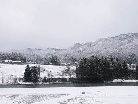 雪化粧した下田地区