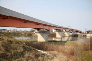 16日に開通する国道289号・燕北バイパスの朝日大橋