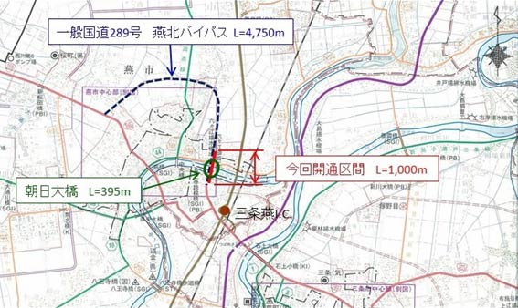 燕北バイパスの計画図