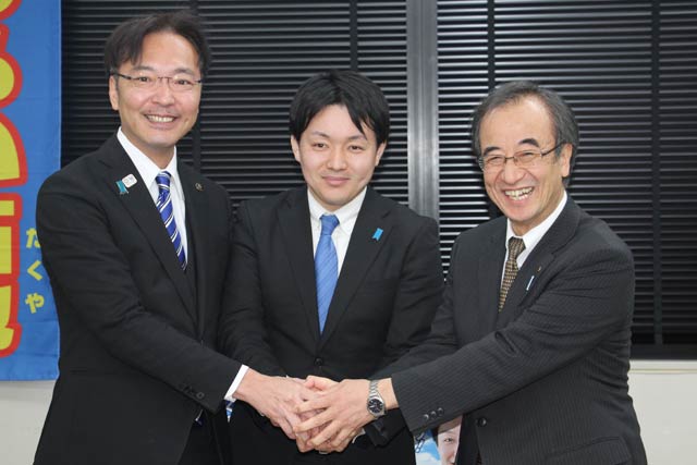 左から国定三条市長、河原井氏、花角知事