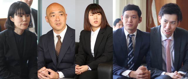 左から上石さん、金子さん、杉本さん、松岡さん、小沼さん