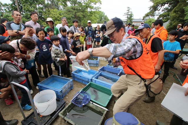 生き物を解説する小林さん
