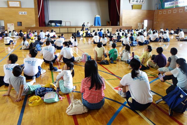 第四中学区の合同防災訓練