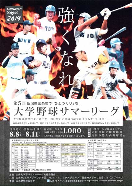 大学野球サマーリーグのちらし