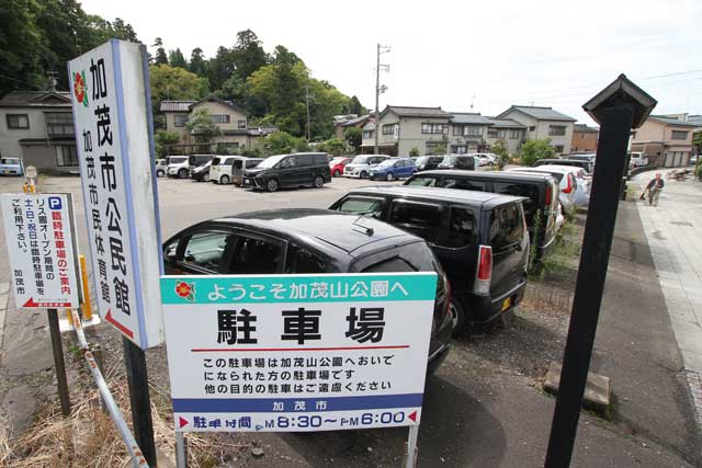 4日昼前も加茂山公園駐車場は満車状態