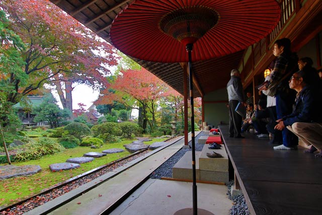 越後豪農の館「椿寿荘」の主庭の紅葉