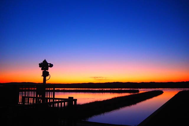 大河津分水から見た美しい夕焼け