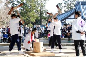 三光之飾復活記念のもちつき