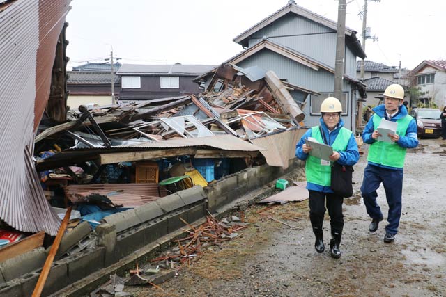 全壊した白山町3地内の作業場