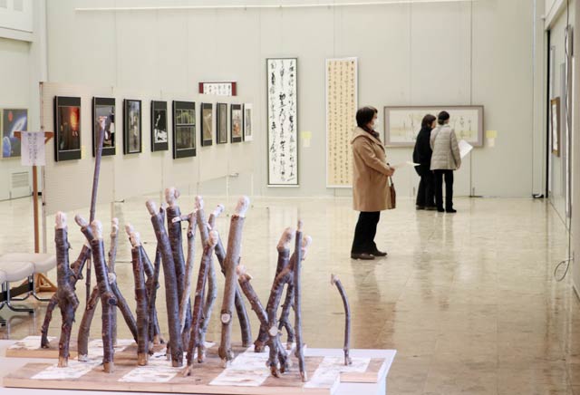 加茂文化会館で開かれている第34回新春美術展