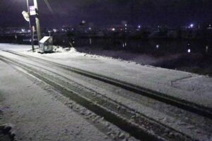 18日未明にはうっすらと雪化粧