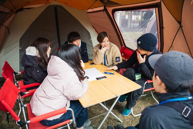 関西学院大学の神戸三田キャンパスでのプレキャンプ