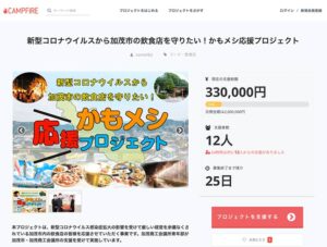 かもメシ応援プロジェクトのプレミアチケット販売開始 初日午後1時までに12人が33万円購入