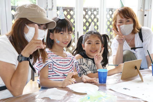 13日の「おにフェス@燕市交通公園&こどもの森」の鬼メイク参加者