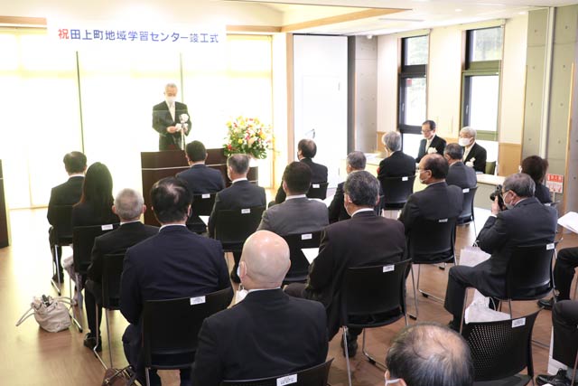 22日に研修ルームで行われた竣工式
