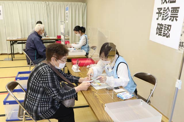 三条市の新型コロナウイルスワクチン接種のリハーサル