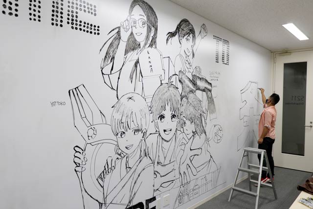 チーム三条マルシェ部は4コマ漫画家の轡田さんがキャラクターを描いた