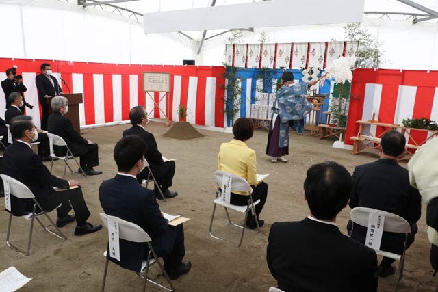 県央基幹病院の工事安全祈願祭
