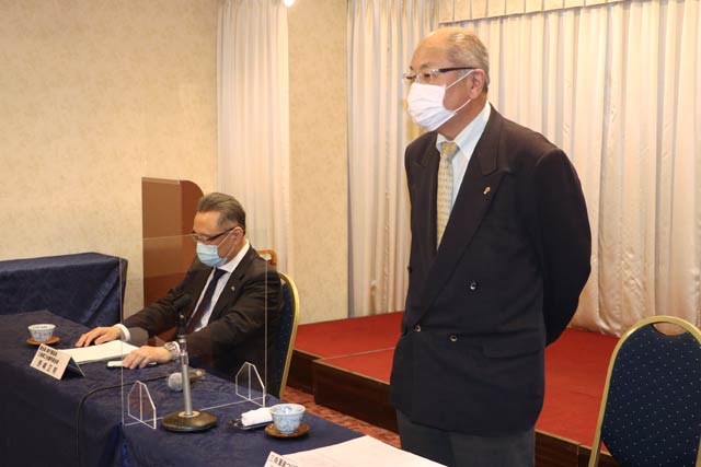 三条夏まつり協賛会の副会長の野崎副会頭(左)と会長の兼古会頭