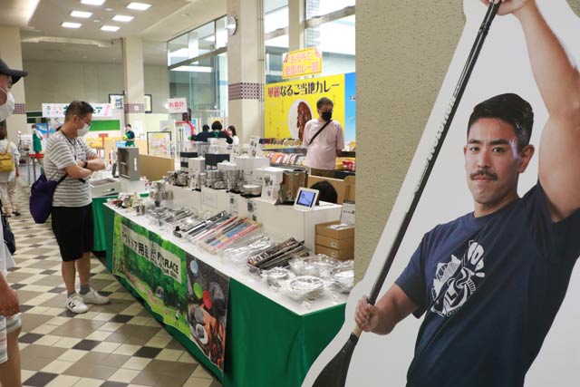会場に當銘孝仁選手のパネルを展示