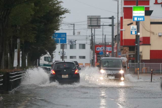 燕市分水地区の冠水
