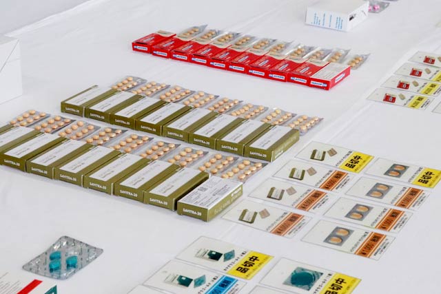 押収した印度製のED治療薬