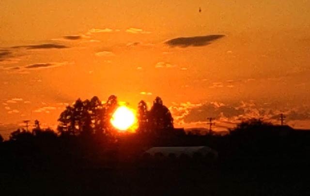 7日の田上町から見る夕焼け