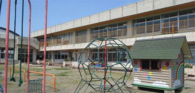 ペイントアートが行われる旧燕北幼稚園の園舎
